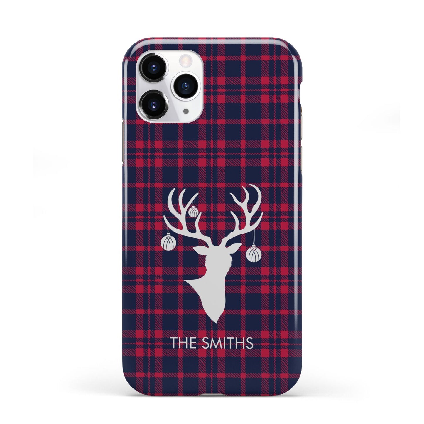 Tartan Stag Personalised Family Name iPhone 11 Pro 3D Tough Case