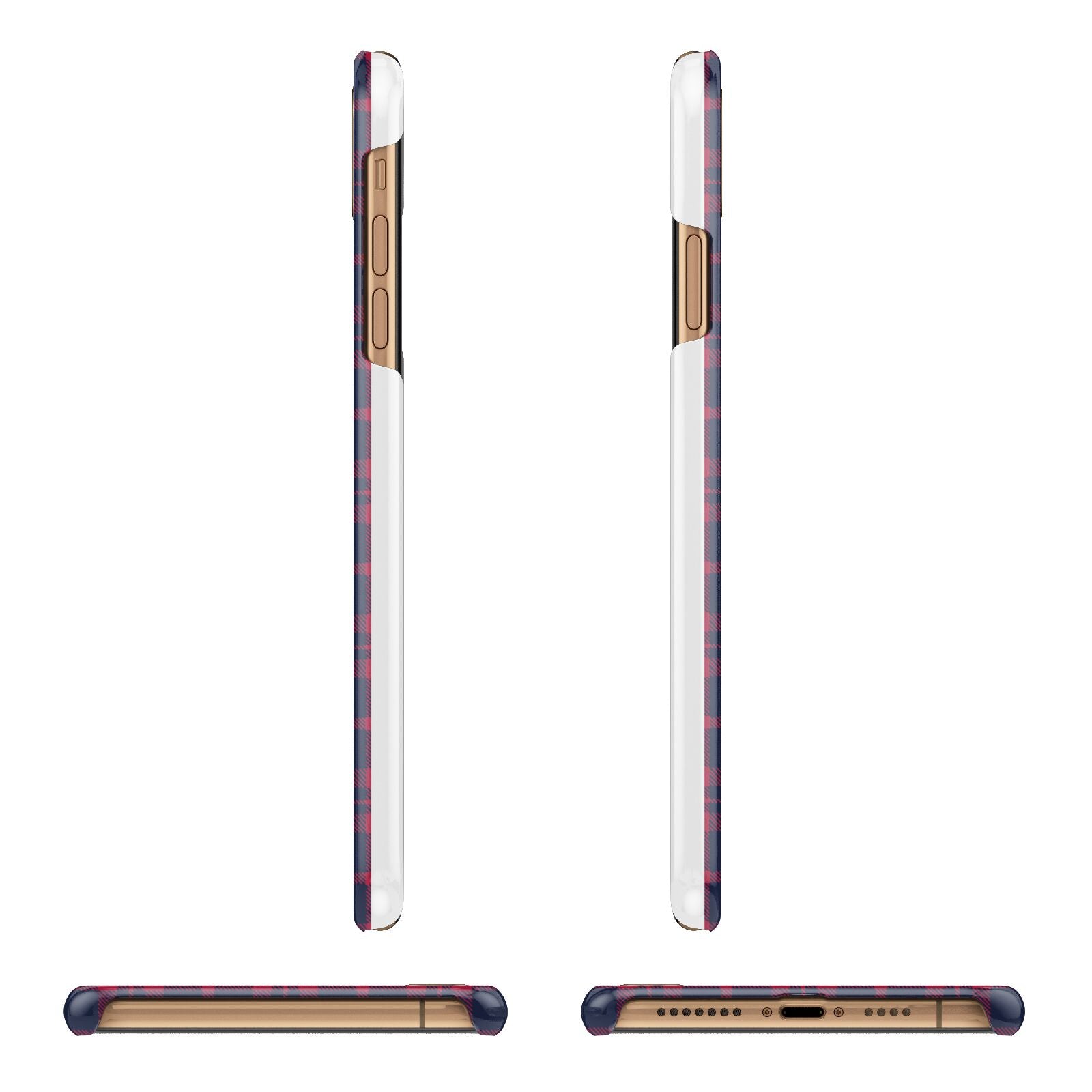 Tartan Stag Personalised Family Name iPhone 11 Pro Max 3D Snap Case Angle Images