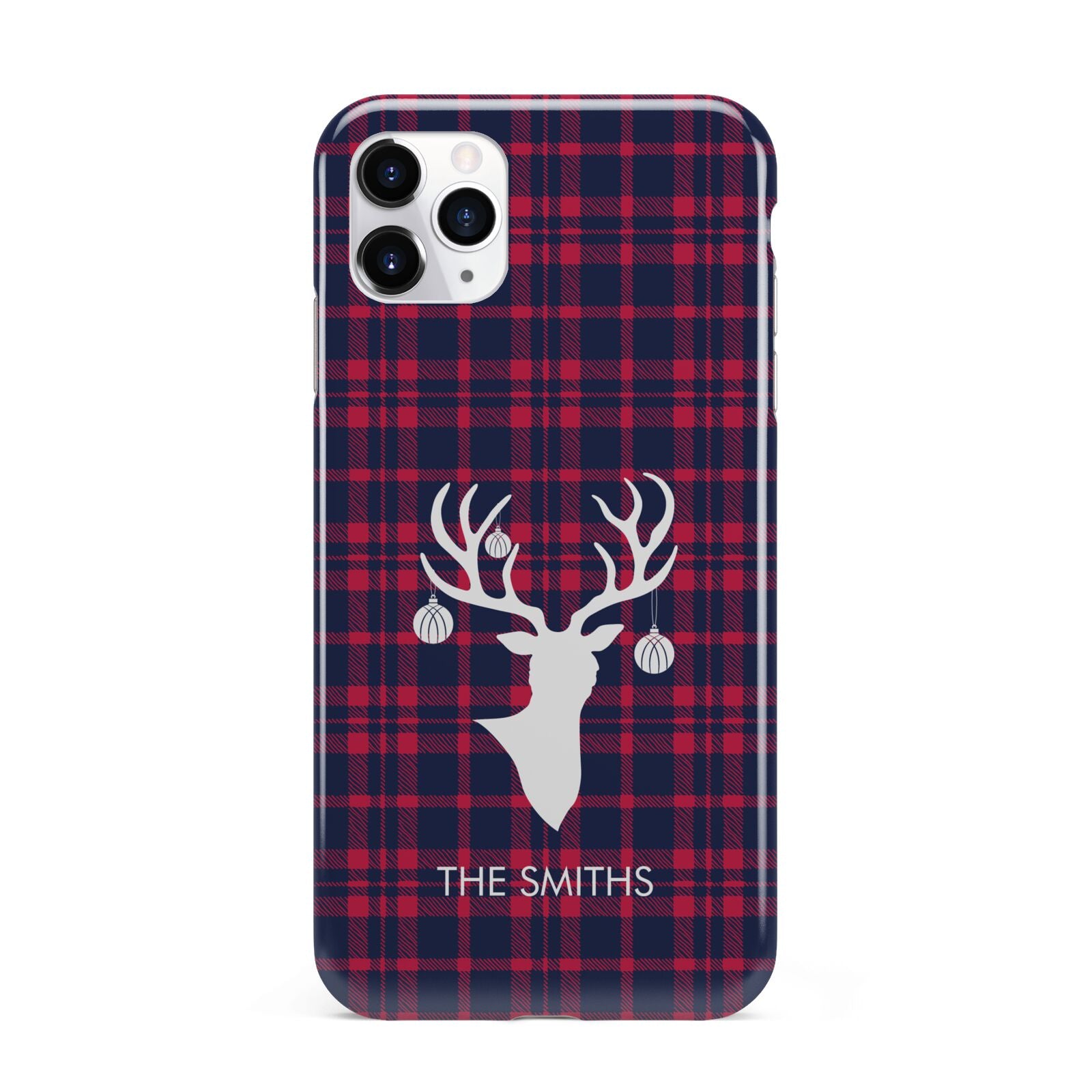 Tartan Stag Personalised Family Name iPhone 11 Pro Max 3D Tough Case