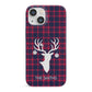 Tartan Stag Personalised Family Name iPhone 13 Mini Full Wrap 3D Snap Case