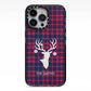 Tartan Stag Personalised Family Name iPhone 13 Pro Black Impact Case on Silver phone