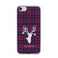 Tartan Stag Personalised Family Name iPhone 7 Bumper Case on Silver iPhone