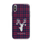 Tartan Stag Personalised Family Name iPhone X Bumper Case on Silver iPhone Alternative Image 1