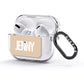 Taupe with Bold White Name AirPods Glitter Case 3rd Gen Side Image