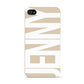 Taupe with Bold White Name Apple iPhone 4s Case