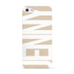 Taupe with Bold White Name Apple iPhone 5 Case