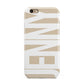 Taupe with Bold White Name Apple iPhone 6 3D Tough Case