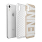 Taupe with Bold White Name Apple iPhone XR White 3D Tough Case Expanded view