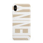 Taupe with Bold White Name Apple iPhone Xs Max 3D Tough Case