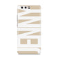 Taupe with Bold White Name Huawei P10 Phone Case