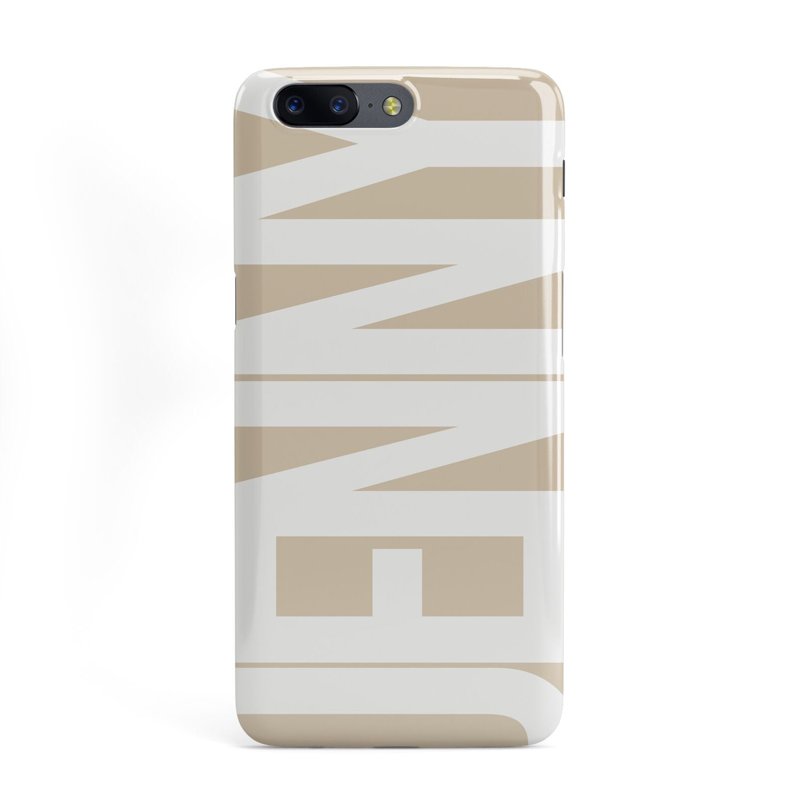 Taupe with Bold White Name OnePlus Case
