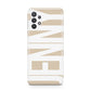 Taupe with Bold White Name Samsung A32 5G Case