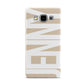 Taupe with Bold White Name Samsung Galaxy A5 Case