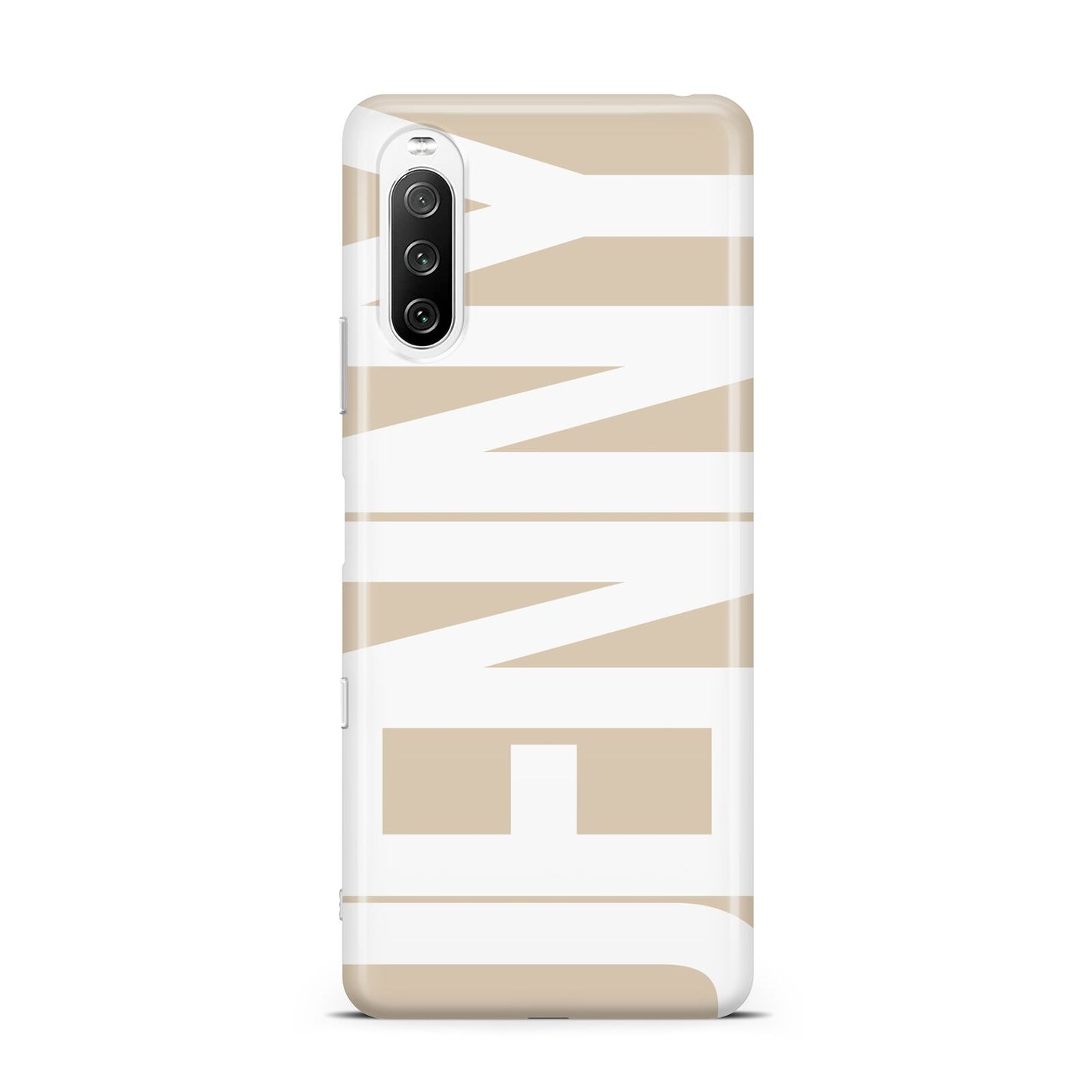 Taupe with Bold White Name Sony Xperia 10 III Case