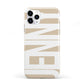 Taupe with Bold White Name iPhone 11 Pro 3D Tough Case