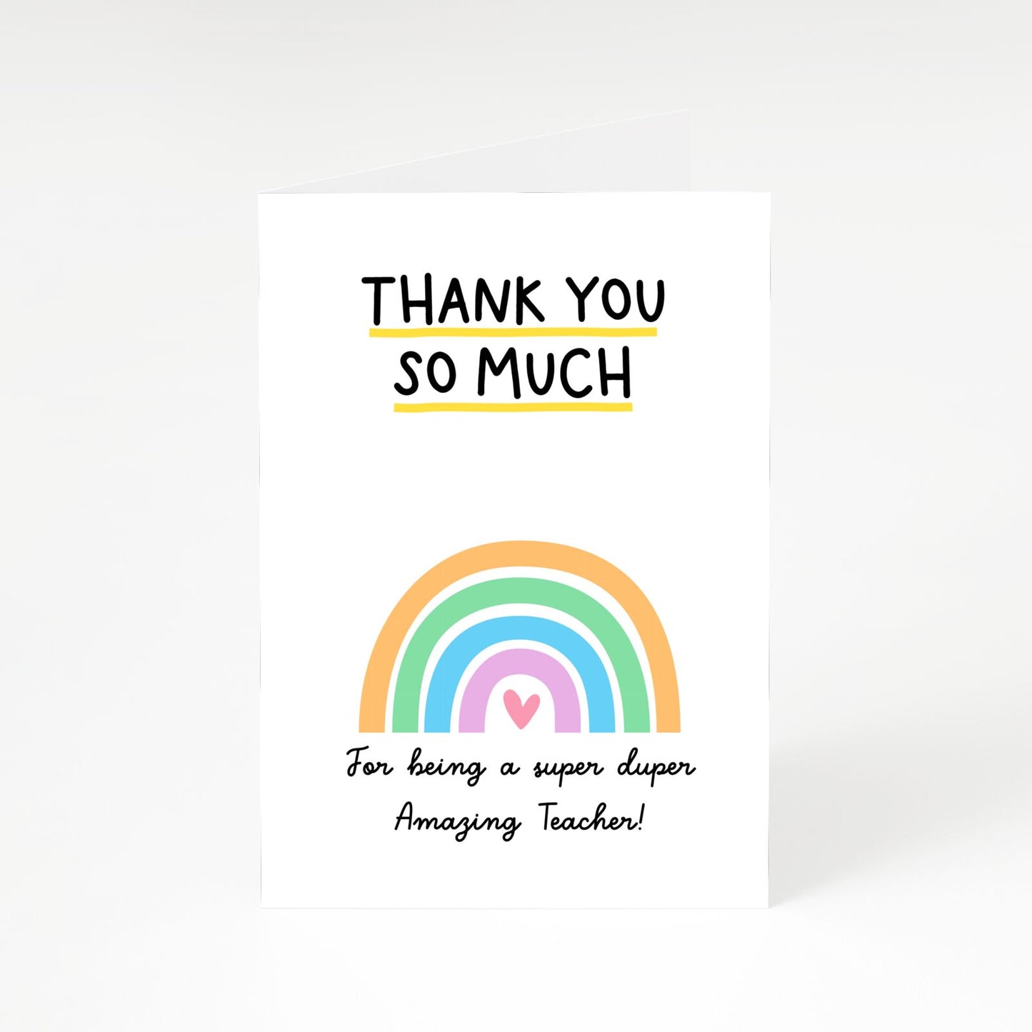 Teacher Thank You So Much A5 Greetings Card