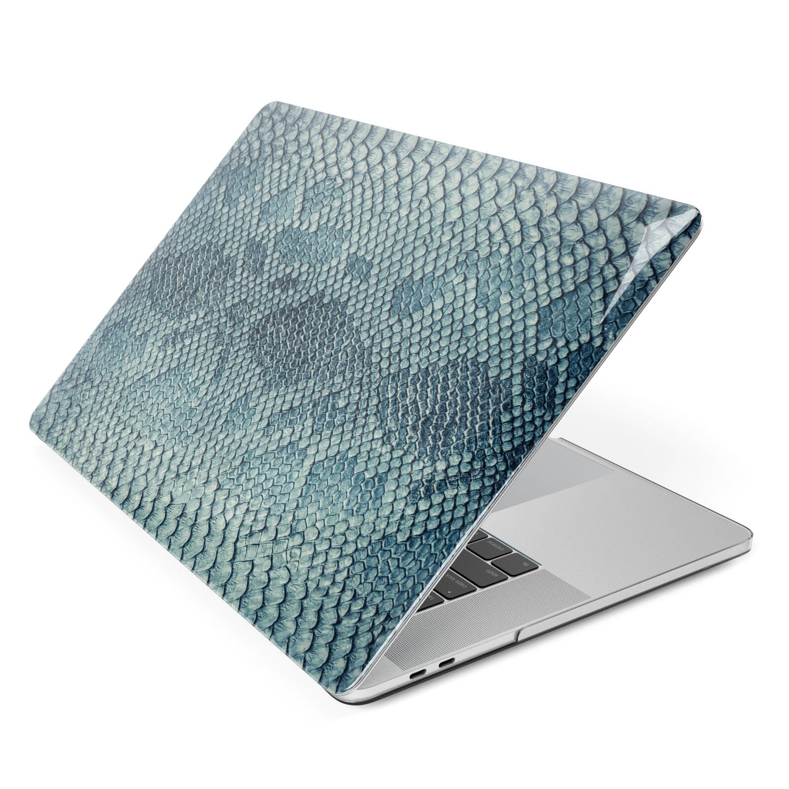 Teal Snakeskin Apple MacBook Case Side View