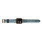 Teal Snakeskin Apple Watch Strap Size 38mm Landscape Image Gold Hardware