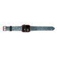 Teal Snakeskin Apple Watch Strap Size 38mm Landscape Image Rose Gold Hardware