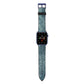 Teal Snakeskin Apple Watch Strap with Blue Hardware