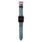 Teal Snakeskin Apple Watch Strap with Red Hardware
