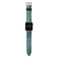 Teal Snakeskin Apple Watch Strap with Silver Hardware