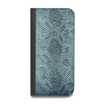 Teal Snakeskin Vegan Leather Flip Samsung Case