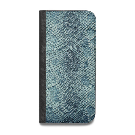 Teal Snakeskin Vegan Leather Flip Samsung Case