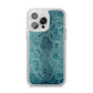 Teal Snakeskin iPhone 14 Pro Max Glitter Tough Case Silver