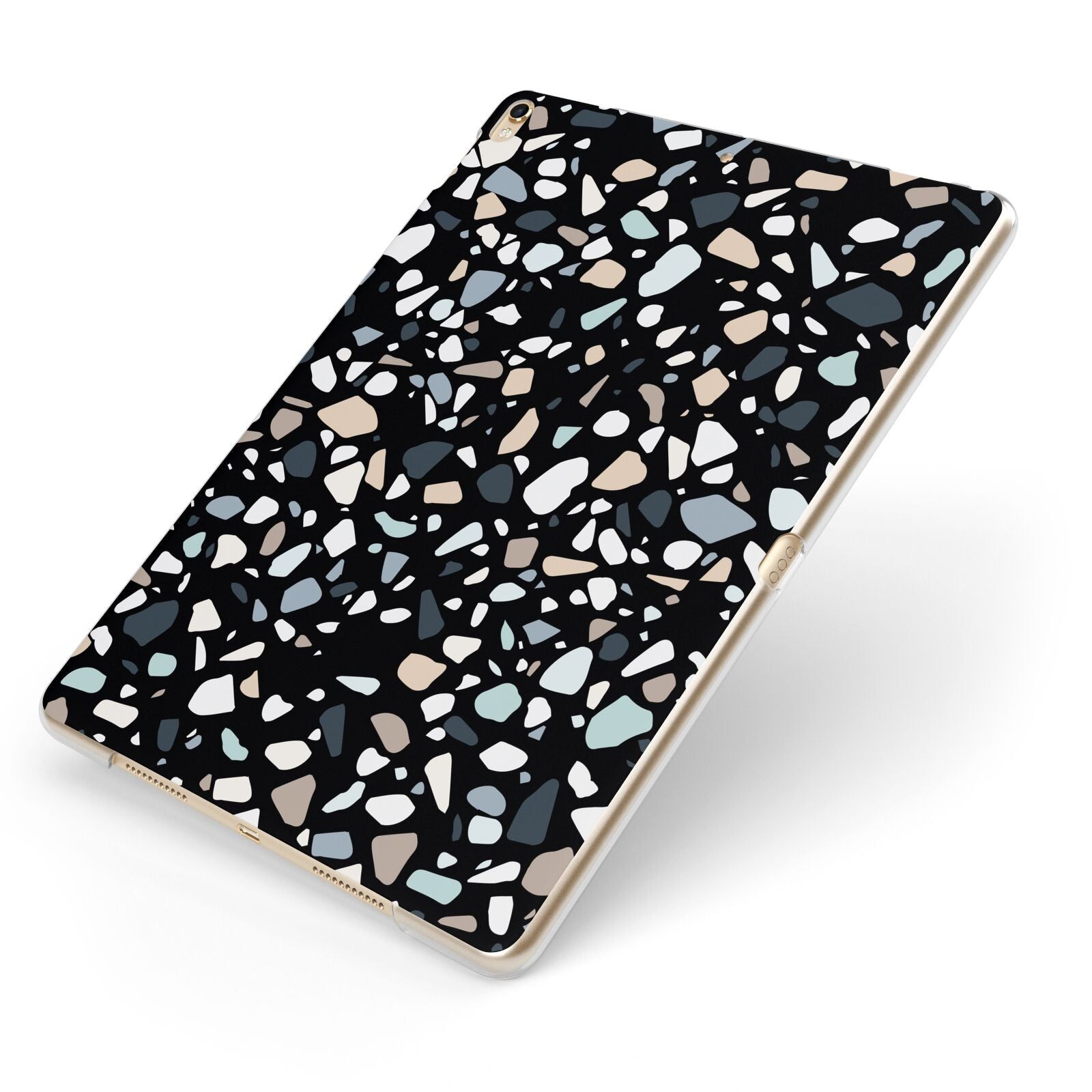 Terrazzo Apple iPad Case on Gold iPad Side View