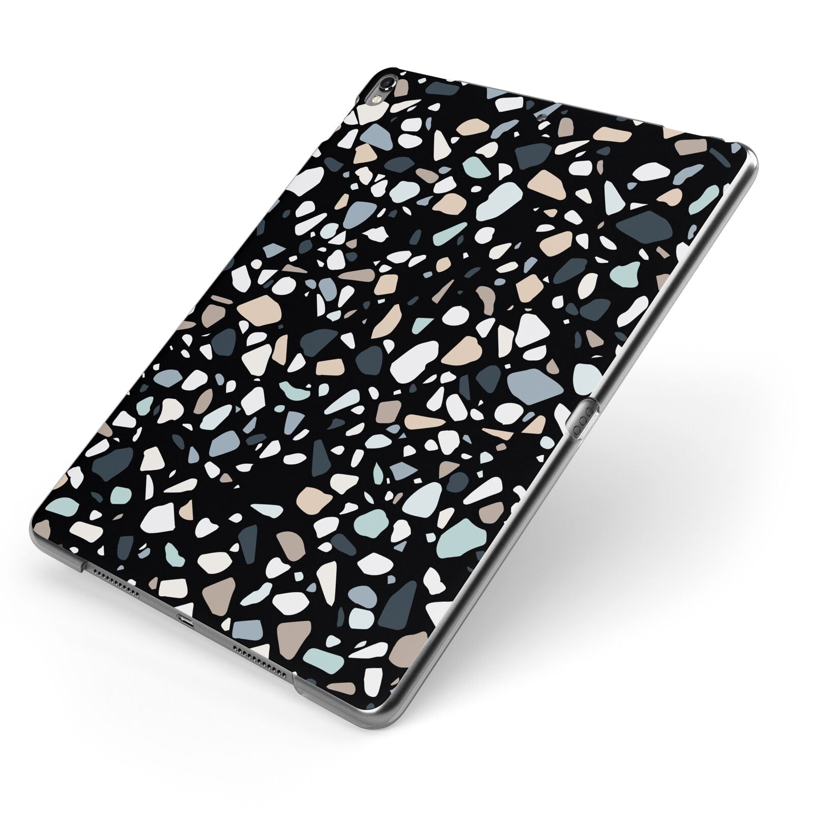 Terrazzo Apple iPad Case on Grey iPad Side View