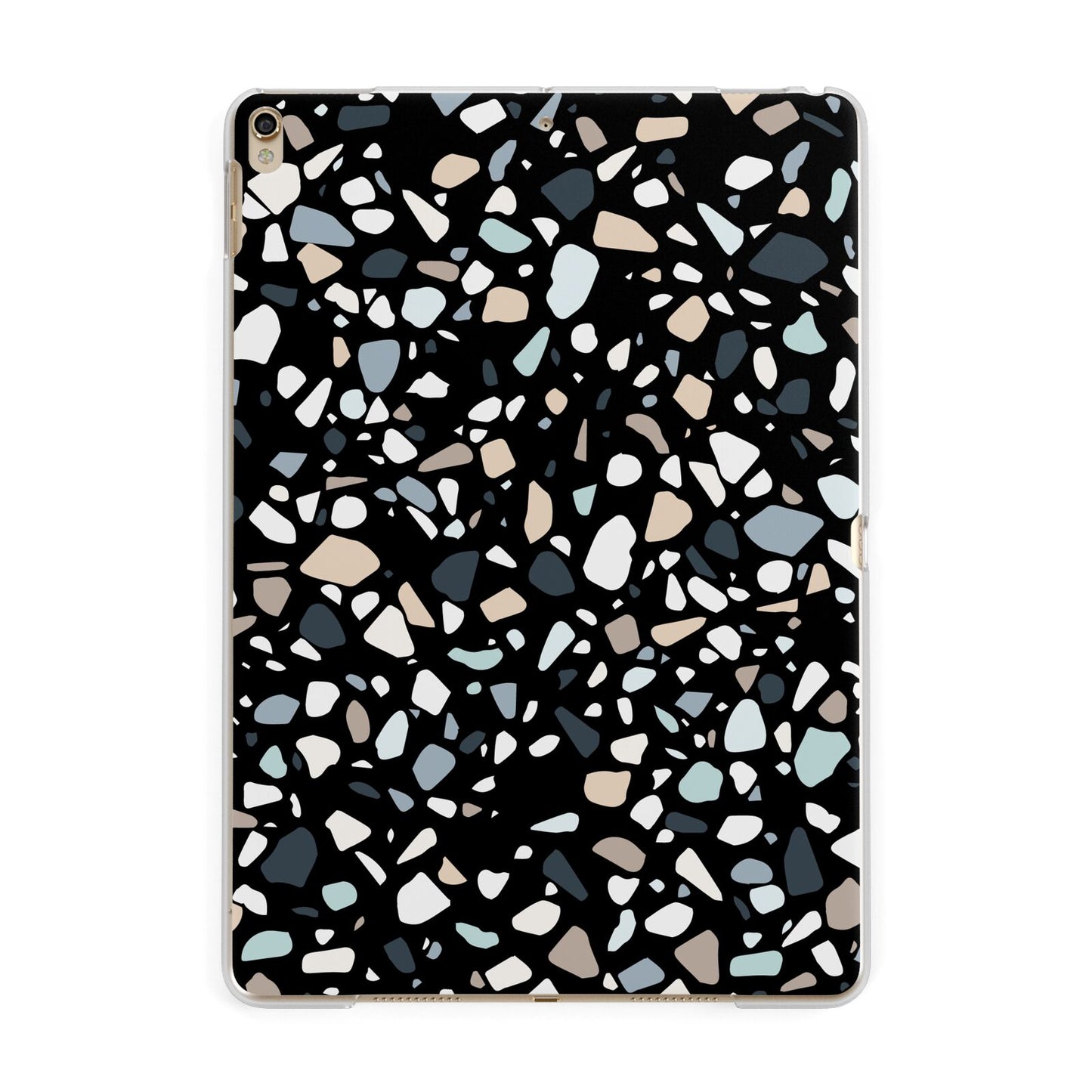 Clear Terrazzo Apple iPad Gold Case