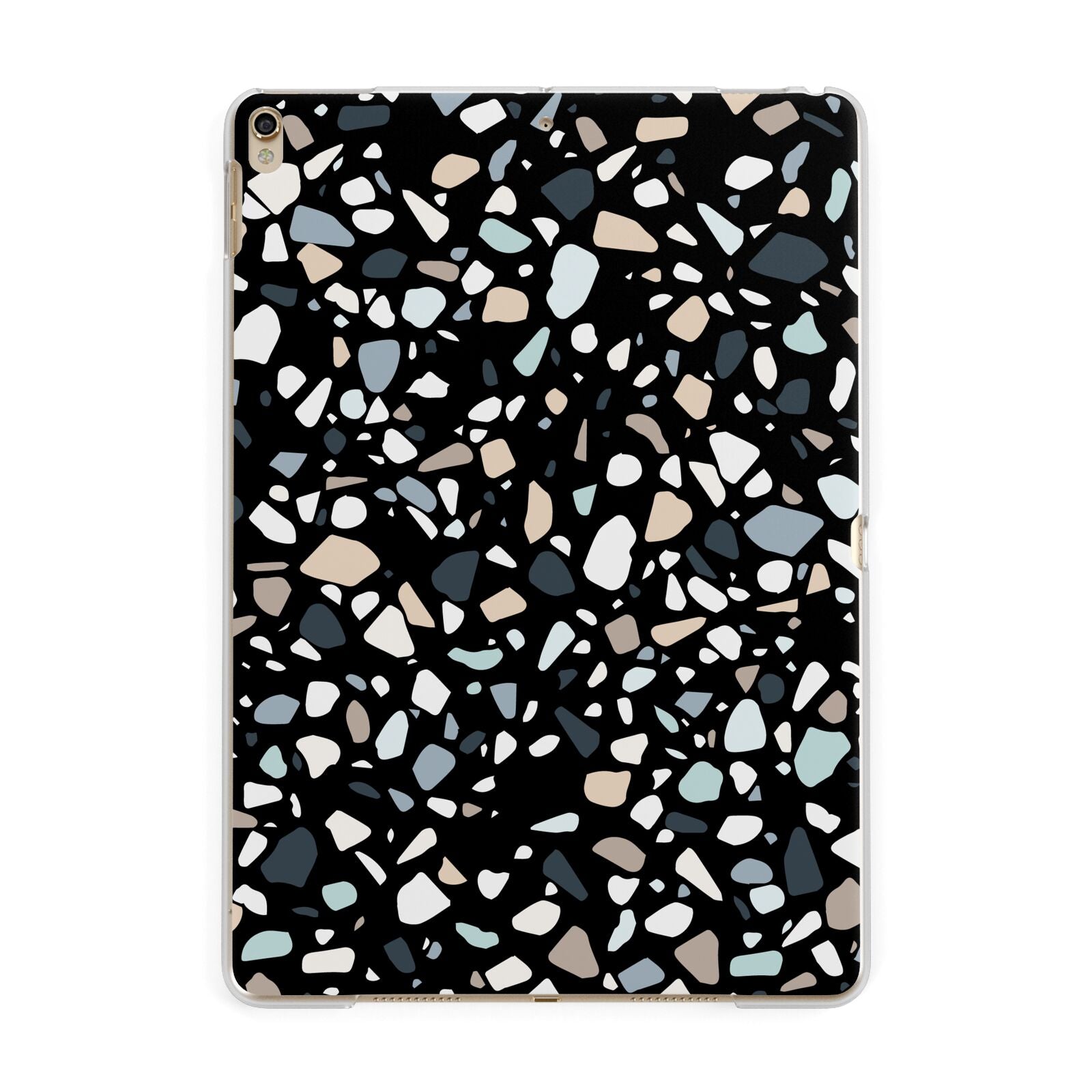 Clear Terrazzo Apple iPad Gold Case