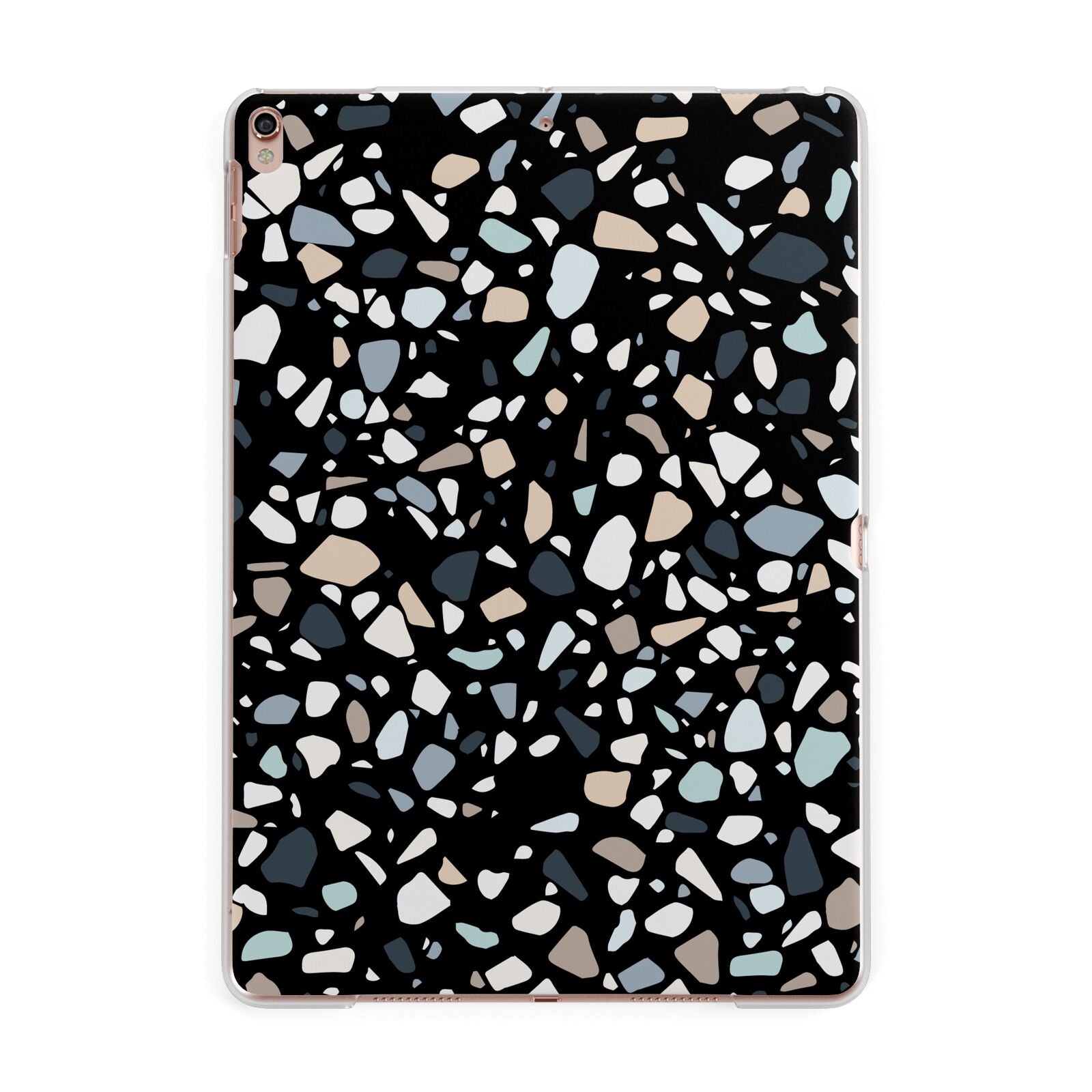 Clear Terrazzo Apple iPad Rose Gold Case