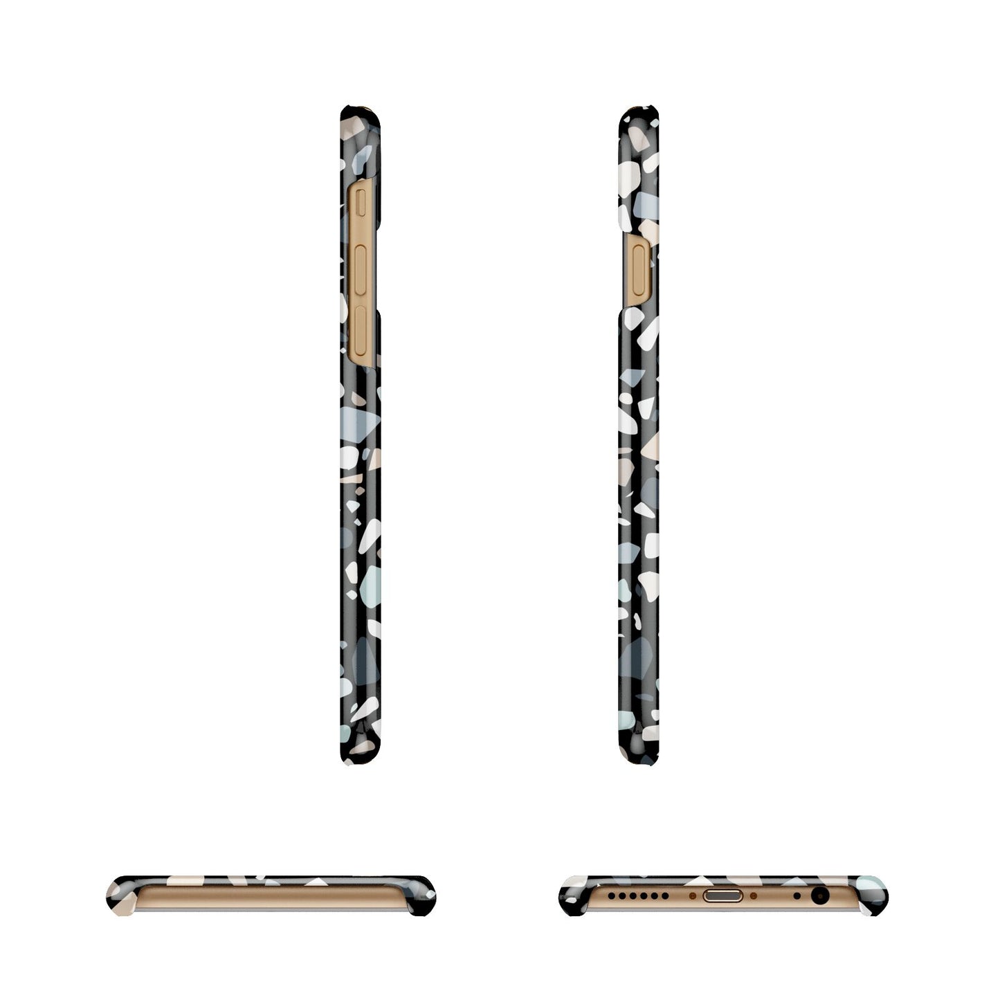 Terrazzo Apple iPhone 6 3D Wrap Snap Case Angled Images