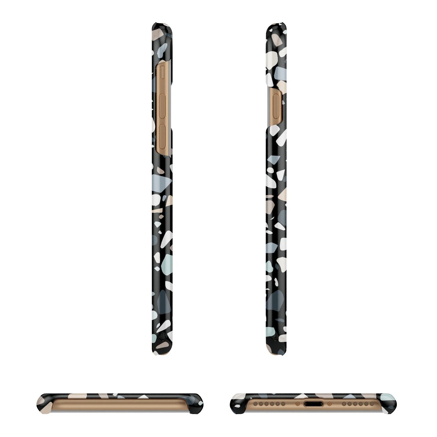 Terrazzo Apple iPhone 7 8 3D Wrap Snap Case Angled Images