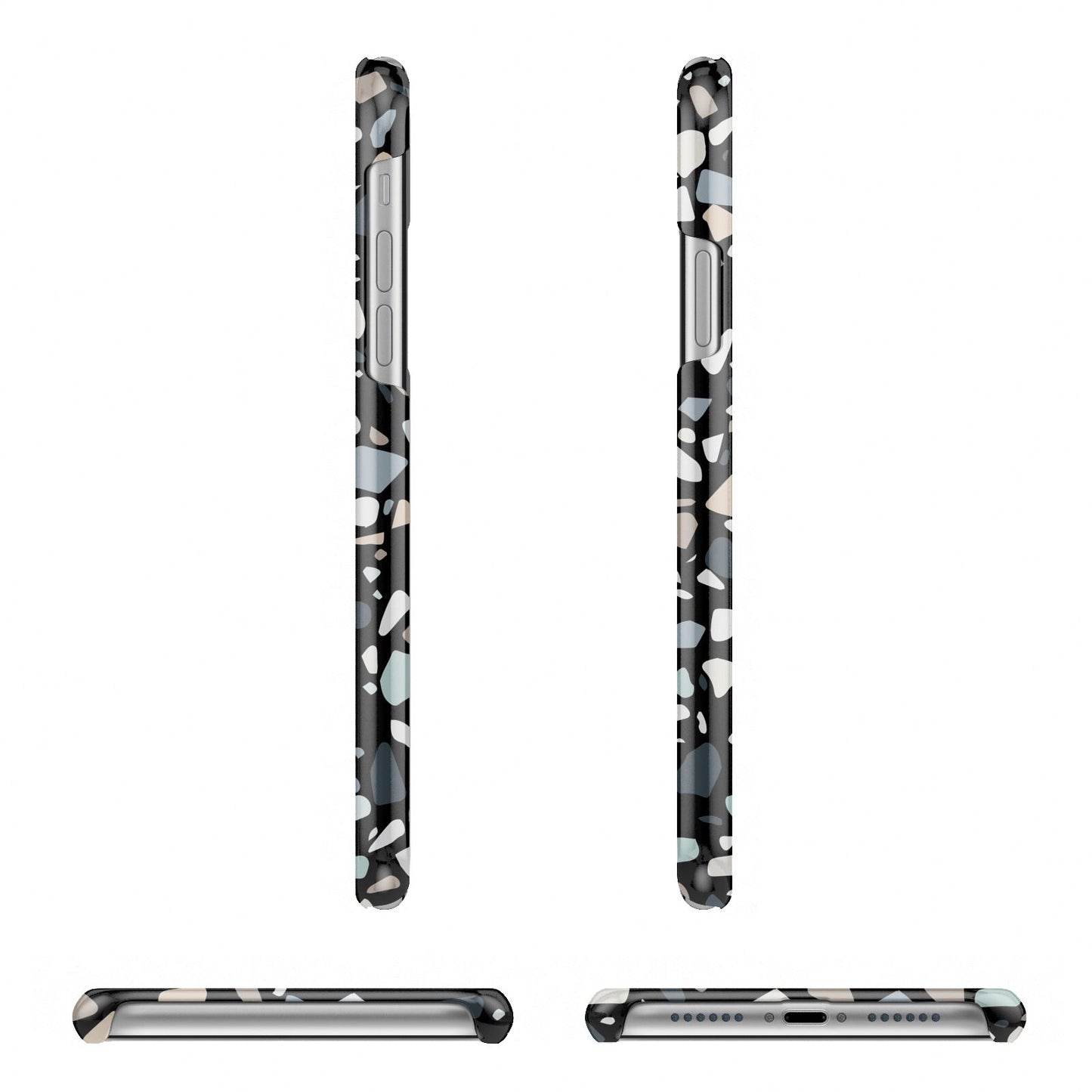 Terrazzo Apple iPhone XR 3D Wrap Snap Case Angled Images on White Phone