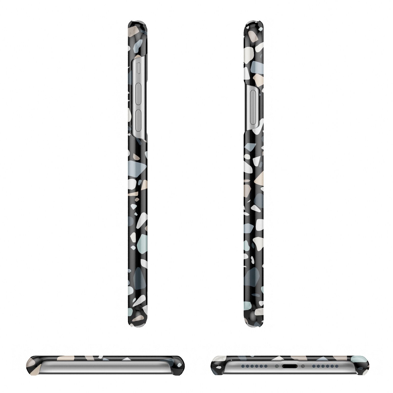 Terrazzo Apple iPhone XR 3D Wrap Snap Case Angled Images on White Phone