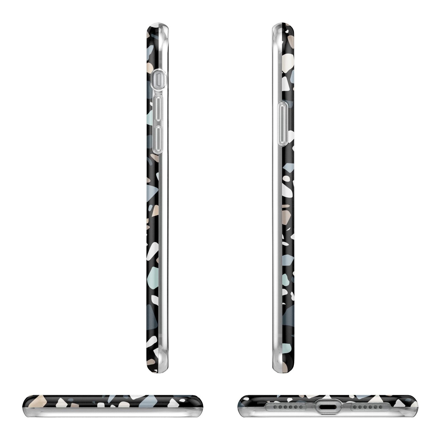 Terrazzo Apple iPhone XR in White with 3D Wrap Tough Case Alternative Image Angles