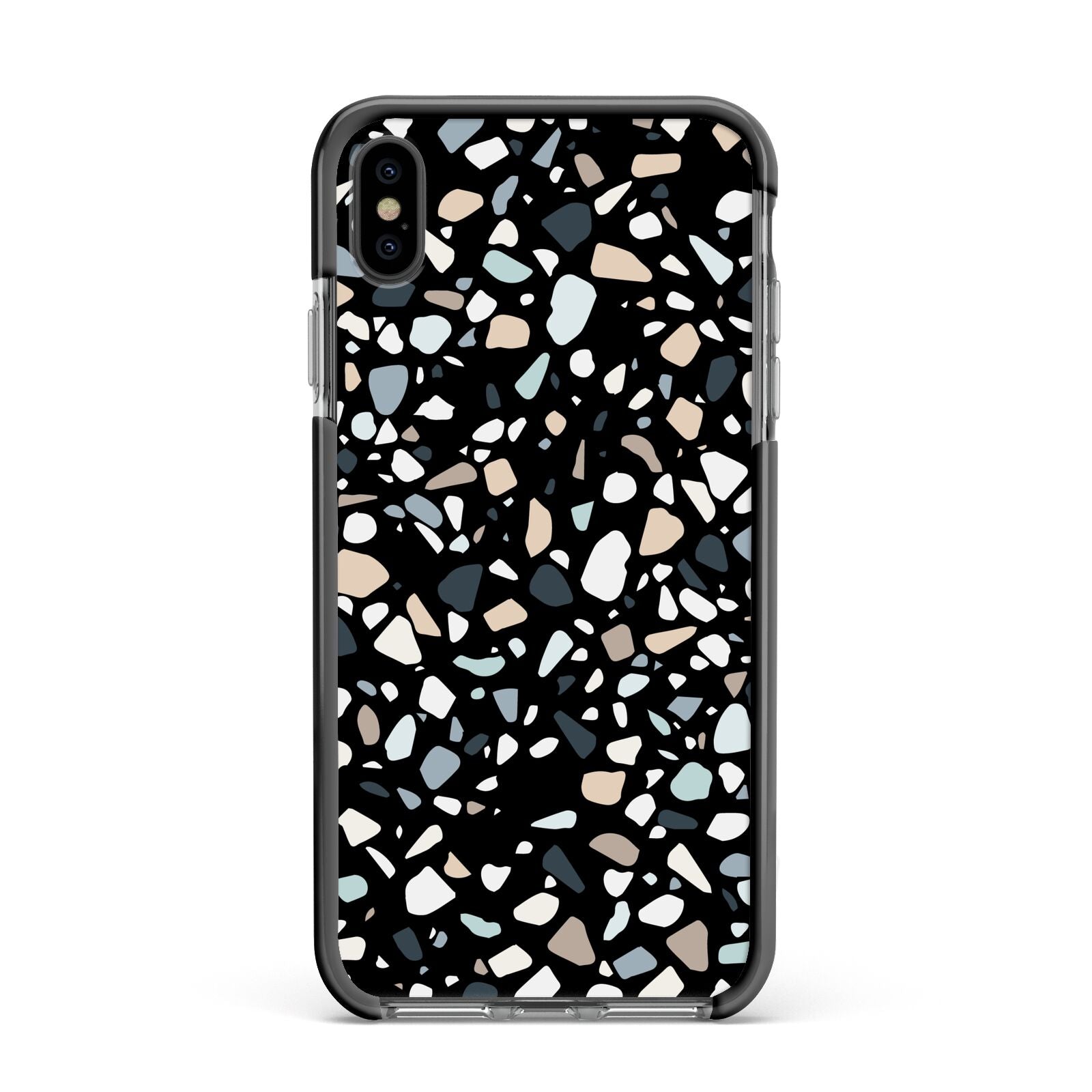 Terrazzo Apple iPhone Xs Max Impact Case Black Edge on Black Phone