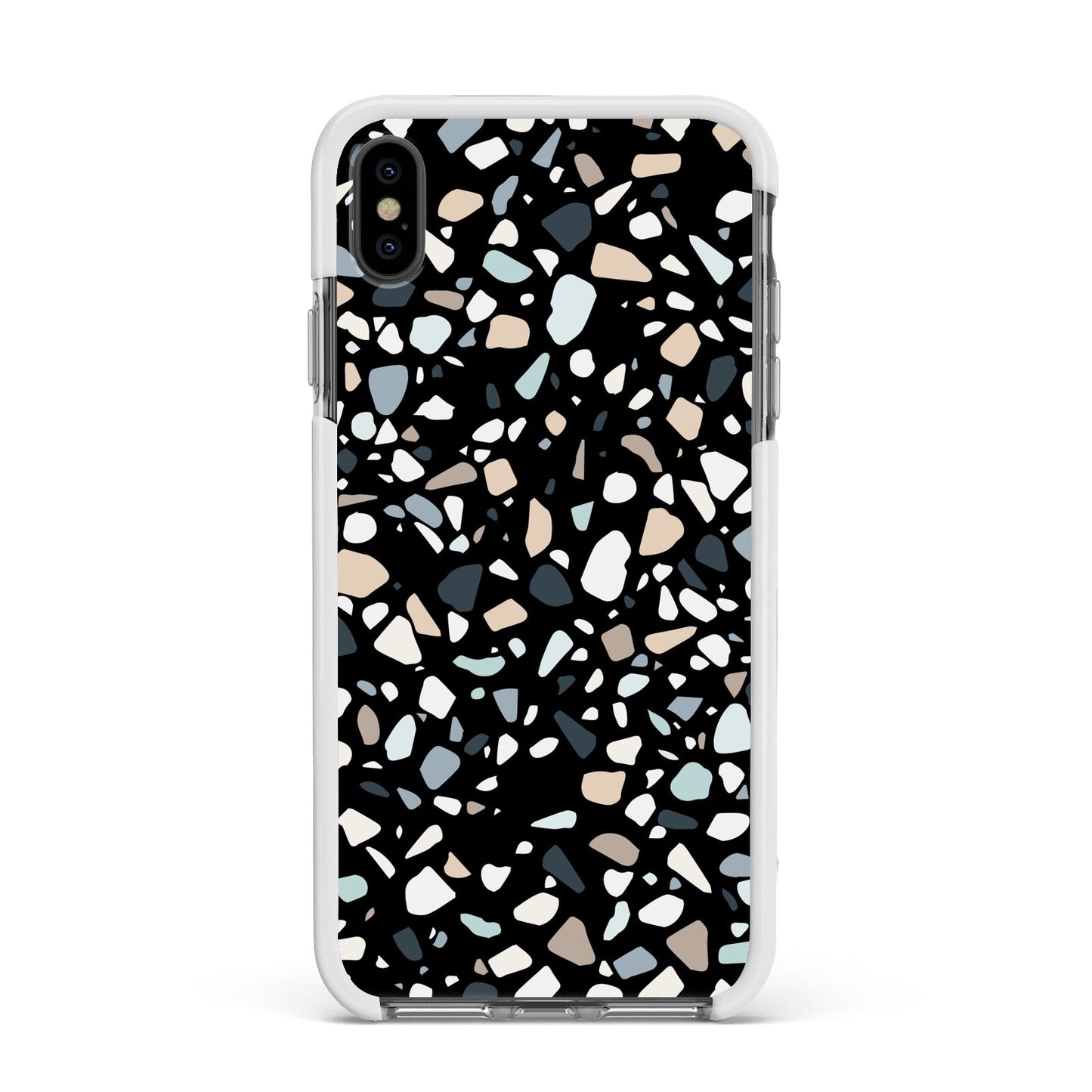 Terrazzo Apple iPhone Xs Max Impact Case White Edge on Black Phone