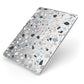 Clear Terrazzo Pattern Apple iPad Case on Silver iPad Side View