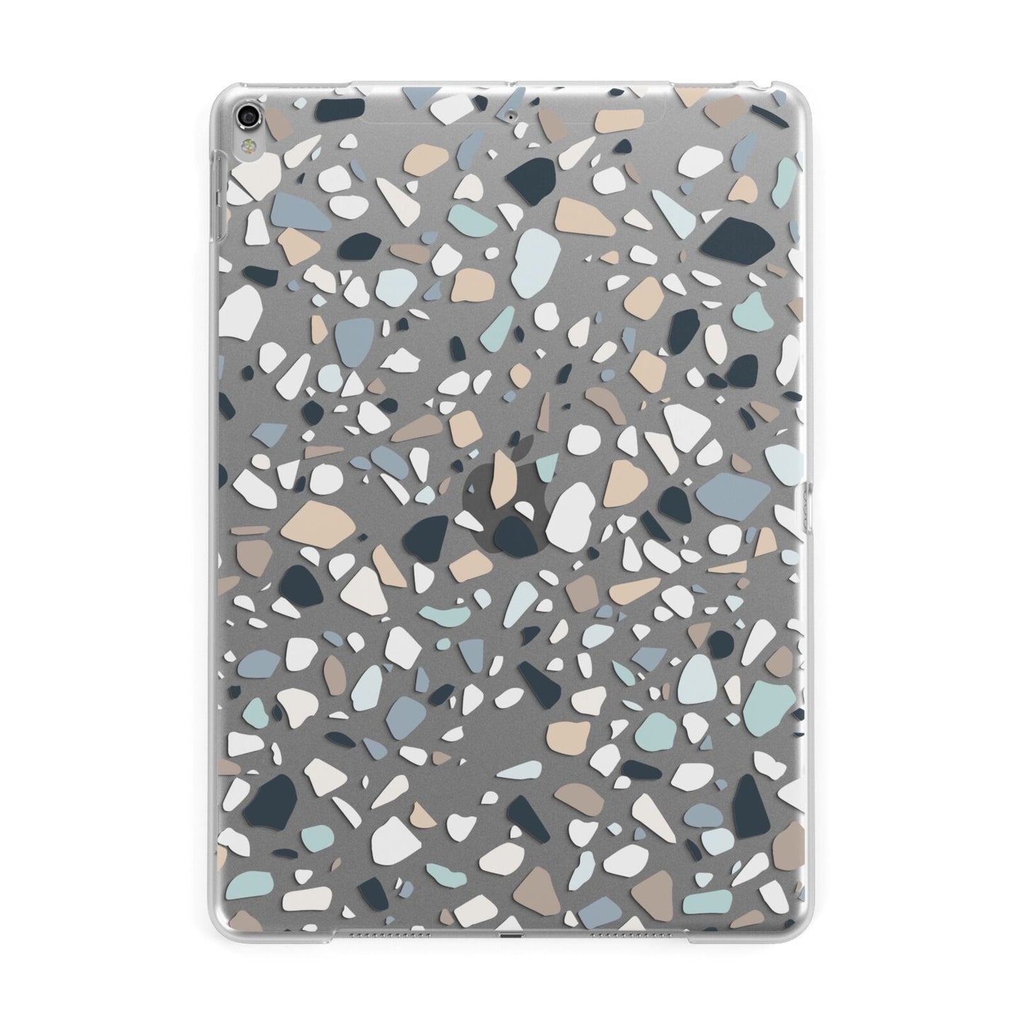Clear Terrazzo Pattern Apple iPad Silver Case