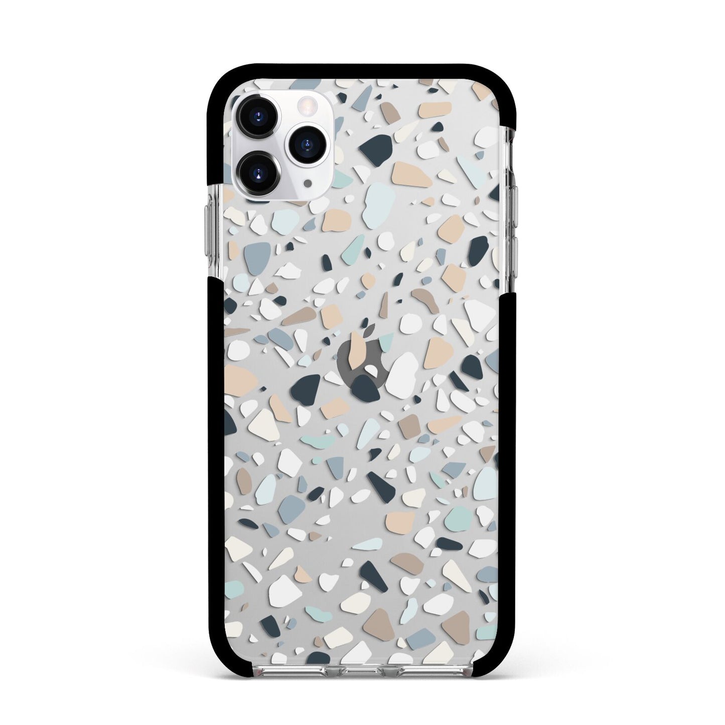 Terrazzo Pattern Apple iPhone 11 Pro Max in Silver with Black Impact Case