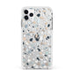 Terrazzo Pattern Apple iPhone 11 Pro Max in Silver with White Impact Case