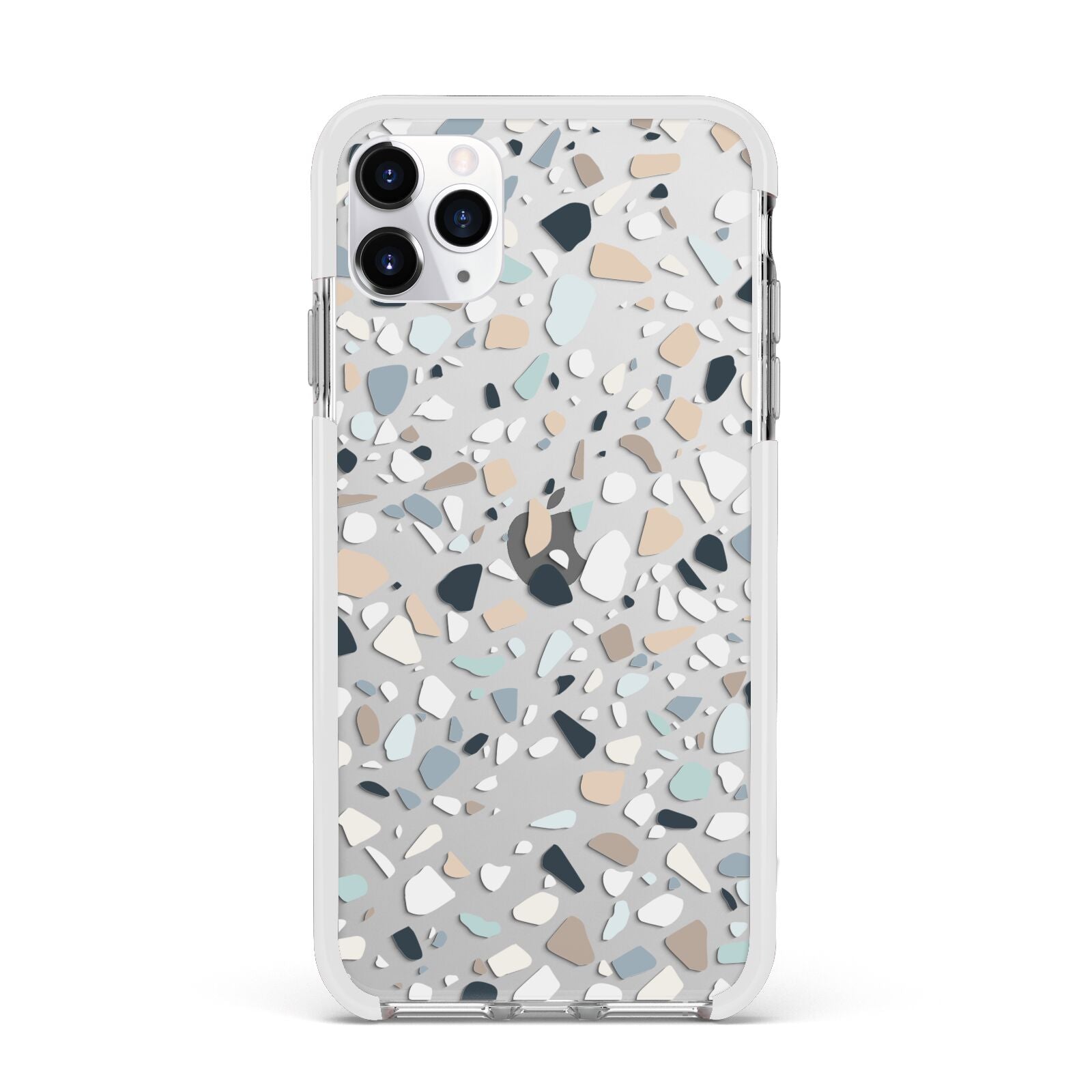 Terrazzo Pattern Apple iPhone 11 Pro Max in Silver with White Impact Case