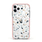 Terrazzo Pattern Apple iPhone 11 Pro in Silver with Pink Impact Case