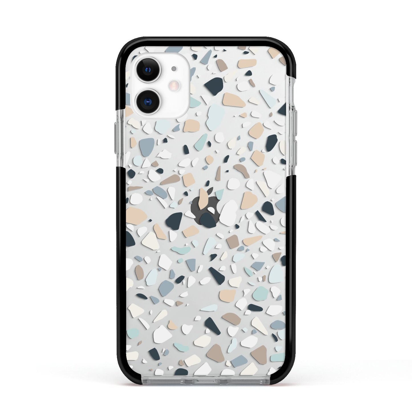 Terrazzo Pattern Apple iPhone 11 in White with Black Impact Case