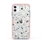 Terrazzo Pattern Apple iPhone 11 in White with Pink Impact Case