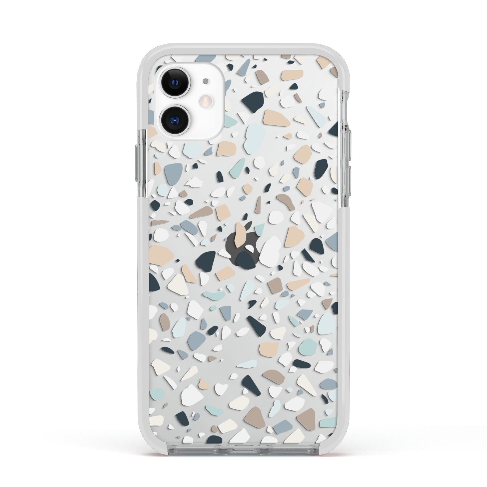 Terrazzo Pattern Apple iPhone 11 in White with White Impact Case